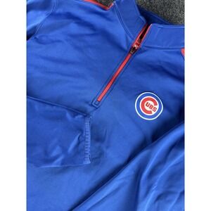 Chicago Cubs Quarter Zip Pullover XL MLB Genuine Merchandise Blue